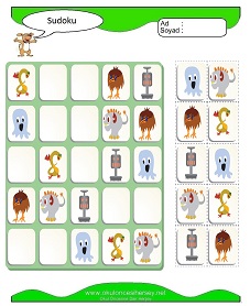 okul öncesi çocuklar Sudoku Çocuk Bulmacaları